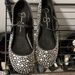 Jessica Simpson Black Sparkle Flats. Size 8.